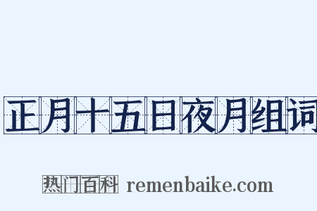正月十五日夜月组词是什么意思的图片
